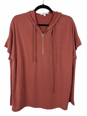 Green Envelope Los Angeles Hooded Poncho Top Dusty Rose Size Large